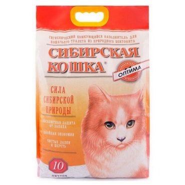 Наполнитель сибирская кошка оптима комкующийся бентонитовый (5 л)