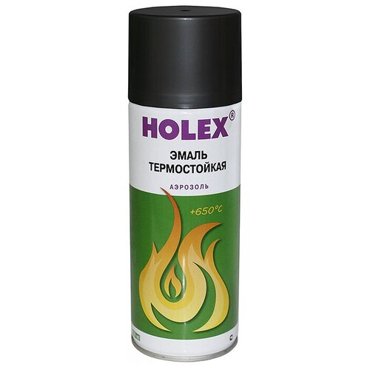 Эмаль Термостойкая чёрная аэрозоль HOLEX 520мл HAS-8063 415₽
