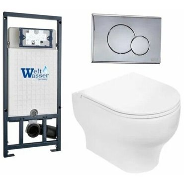 Комплект WeltWasser MARBERG 507 ERLENBACH 004 GL-WT MAR 507 RD инсталляция с унитазом и кнопкой смыва 21300₽
