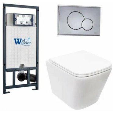 Комплект WeltWasser MARBERG 507 GELBACH 004 MT-WT MAR 507 RD инсталляция с унитазом и кнопкой смыва 28000₽