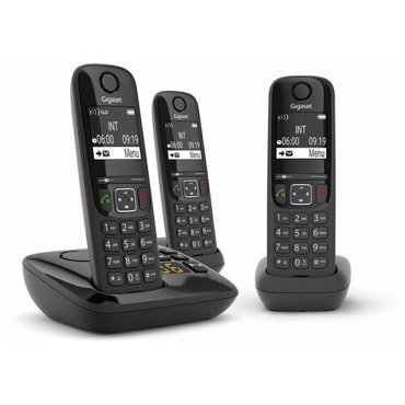 Радиотелефон DECT с автоответчиком и тремя трубками Gigaset AS690A TRIO RUS Black 21445₽