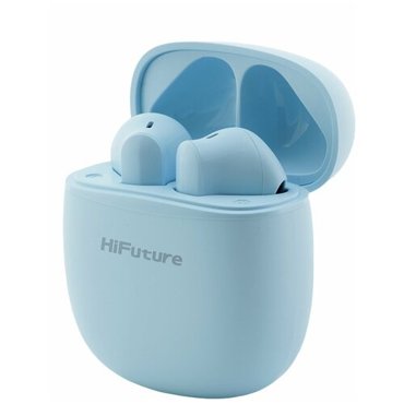 Беспроводные bluetooth наушники HiFuture TWS ColorBuds Blue блютуз гарнитура с микрофоном наушники для iPhoneAndroid с зарядным футляромкейсом 2589₽