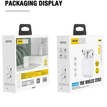 Беспроводные наушники Aspor Pods A616 белый 1290₽