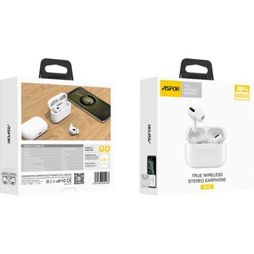 Беспроводные наушники Aspor Pods pro с шумоподавлением белый 1390₽