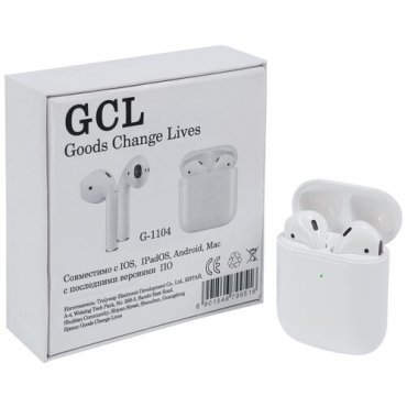 Беспроводные наушники беспроводные наушники для телефона GCL G-1104 беспроводные наушники Bluetooth с микрофоном кейс провод в комплекте 2490₽