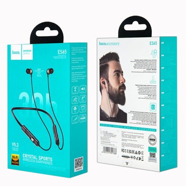 Беспроводные наушники Bluetooth спортивные Hoco ES65 Sport Wireless 30 часов работы черные 890₽