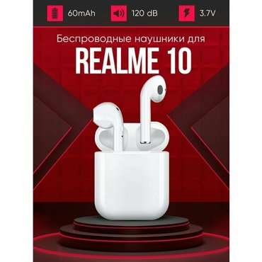 Беспроводные наушники для телефона Realme 10 Полностью совместимые наушники со смартфоном реалми 10 i9S-TWS 37V 60mAh 1290₽