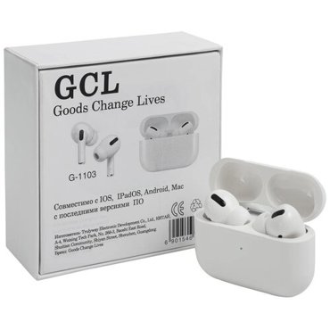 Беспроводные наушники с шумоподавлением GCL G-1103 для телефона с микрофоном Bluetooth внутриканальные белый 3750₽