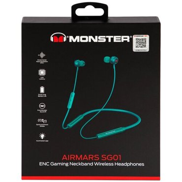 Игровые наушники Monster Airmars SG01 с шумоподавлением зеленые 2400₽