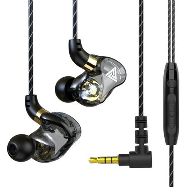 Четырехканальные наушники QKZ SK7 Hi-Fi гарнитура 35 мм Black 1290₽