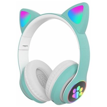 Детские беспроводные наушники Наушники Bluetooth беспроводные наушники кошачьи светящиеся ушки Super CAT бирюзовый 656₽