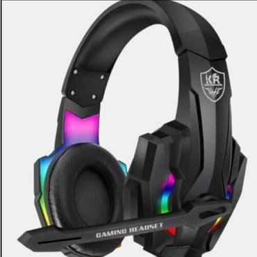Игровые наушники с RGB подсветкой и HD-микрофономЧерный 1680₽