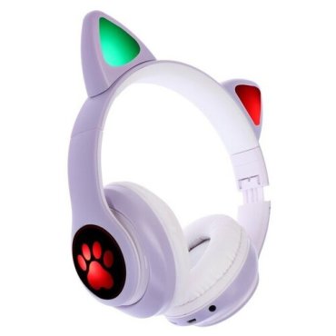 Наушники беспроводные Кошки W-32 микрофон BT 50 AUX microSD MP3 фиолетовые 7348415 1672₽