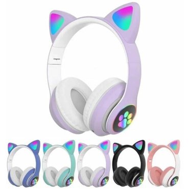 Наушники беспроводные Bluetooth TWS наушники Детские наушники Беспроводные наушники Наушники со светящимися ушками сиреневые 648₽