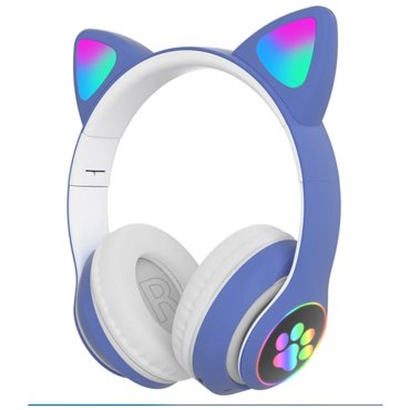 Наушники беспроводные Bluetooth KUPLACE TWS наушники Детские наушники Беспроводные наушники Наушники со светящимися ушками синие 698₽
