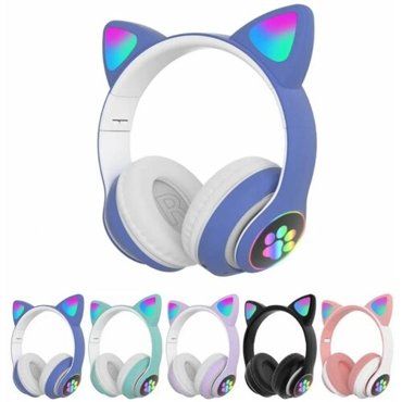 Наушники беспроводные Bluetooth KUPLACE TWS наушники Детские наушники Беспроводные наушники Наушники со светящимися ушками синие 599₽