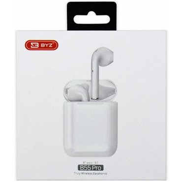 Наушники беспроводные BT ver 50 BYZ B55PRO вкладыши с микрофоном кейс 300mAh белый 3330₽