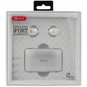 Наушники беспроводные BT ver 50 BYZ I52 вакуумные с микрофоном кейс 1800mAh белый 2920₽