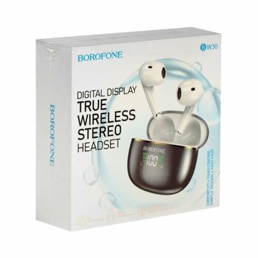 Наушники беспроводные BW30 вкладыши TWS микрофон BT53 30200 мАч серые 1572₽