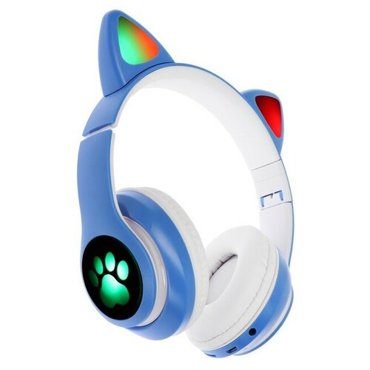 Наушники беспроводные Кошки W-32 микрофон BT 50 AUX microSD MP3 400 мАч синие 7348414 1674₽