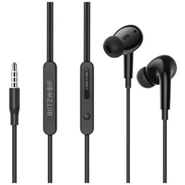 Наушники BlitzWolf BW-ES7 Half-in-ear Wired Earphone Powerful Bass Black 750₽