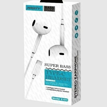 Наушники проводные ANSTY E-011 TYPE-C HEADSETс микрофономчистый звукбелый 684₽