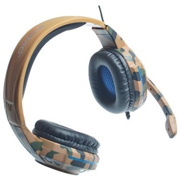 Наушники проводные KOMC G305 GAME головные камуфляж желто-зеленый 2780₽