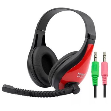 Наушники проводные KOMC KM-520 GAME головные красный 1185₽