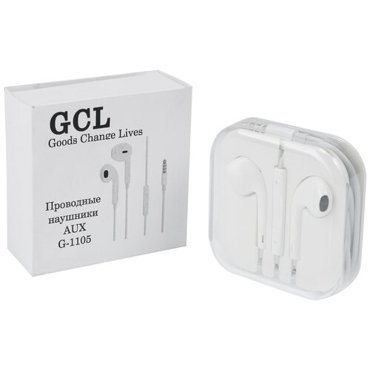 Наушники проводные наушники проводные для телефона GCL G-1105 aux наушники c микрофоном регулировка громкости белый 990₽