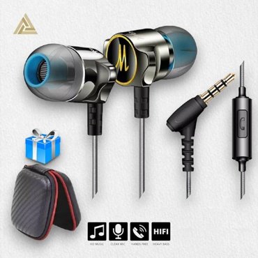 Наушники с микрофоном проводные QKZ DM7 HiFi с шумоподавлением металлическим корпусом и тяжелыми басами 1599₽