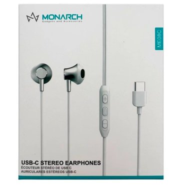 Наушники проводные USB Type-C Monarch ME08C вкладыши с микрофоном Белый 999₽