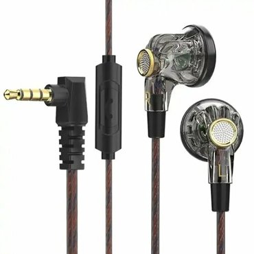 Наушники QKZ MDR - динамические 1DD Hi-Fi - 20-40КГц - 16Ом - 110дБ - с микрофоном - черные 679₽