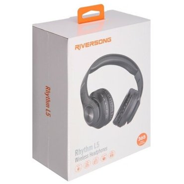 Наушники RIVERSONG Rhythm L5 беспроводные полноразмерные микрофон microSD 200мАч черные 2729₽