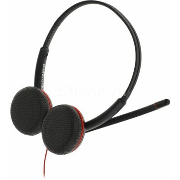 Наушники с микрофоном Plantronics Blackwire C3225 черныйкрасный 15м накладные оголовье 209747-201 10500₽