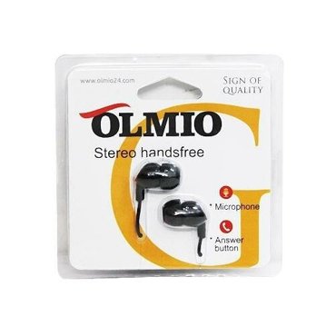 Наушники стереогарнитура внутриканальные черные OLMIO 216₽