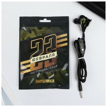 Наушники вакуумные в пакете Настоящий герой с микрофоном 12 м 10 х 15 см 328₽