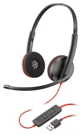 Проводные наушники Plantronics Blackwire 3220 USB-A Global для РФ черный 5288₽
