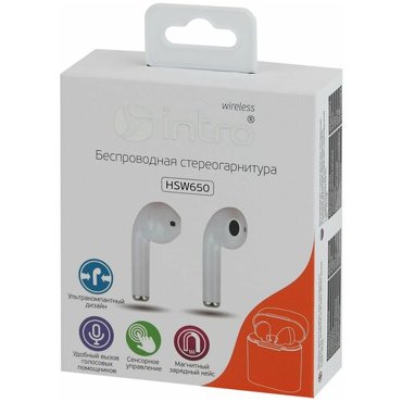 Стереогарнитура Bluetooth Intro HSW650 white 1247₽