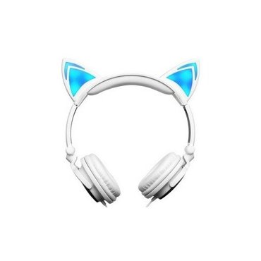 Светящиеся наушники Кошачьи уши белые 1188₽