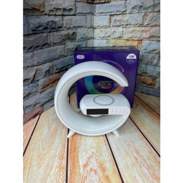 RGB Ночник с беспроводной зарядкой и Bluetooth колонкой белый 1400₽