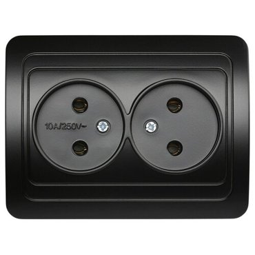 Розетка 2-местная Smart Buy Марс SBE-02b-10-S2-N-c черная 466₽