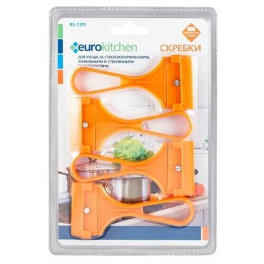 EURO KITCHEN RS-13M Скребок 4 шт для чистки стеклокерамических стеклянных и кафельных поверхностей 445₽