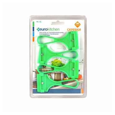RS-13L Набор скребков Eurokitchen для чистки стеклокерамики салатовый 549₽