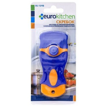 Скребок Eurokitchen для чистки стеклокерамики оранжевыйсиний 437₽