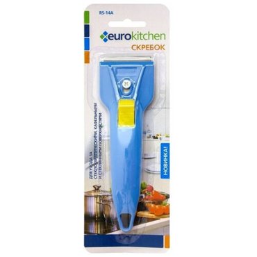 Скребок Eurokitchen для чистки стеклокерамики голубойжелтый 715₽