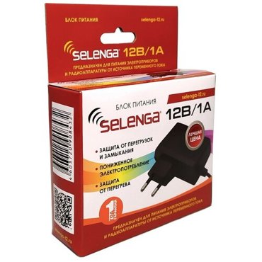 Блок питания Selenga 12V 1A для ресиверов HD80T71T71DT60T50 383₽