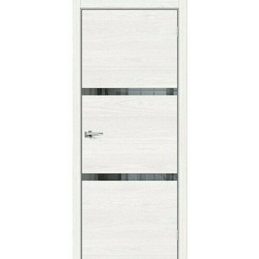 Межкомнатная дверь эко шпон bravo s Браво-255 остекленная White Skyline mrwood 6723₽