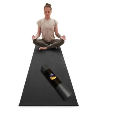 Коврик для йоги и фитнеса RamaYoga Yin-Yang Light черный размер 220 x 60 х 03 см 2574₽