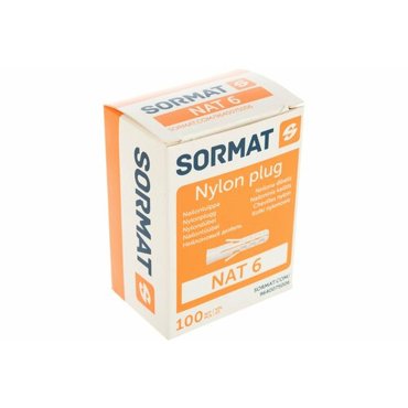 Дюбель нейлоновый NAT6 100шт SORMAT 75006 1 упак 243₽