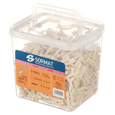 Дюбель SORMAT Sormat NAT 5x25 1400шт ФАС 117380 64 1350₽
